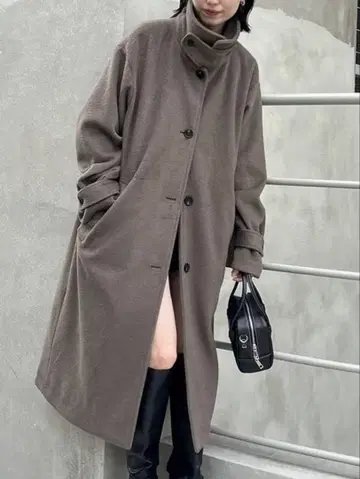 mystic 미스틱 벨트 포함 롱 코트 브라운 사이즈 1