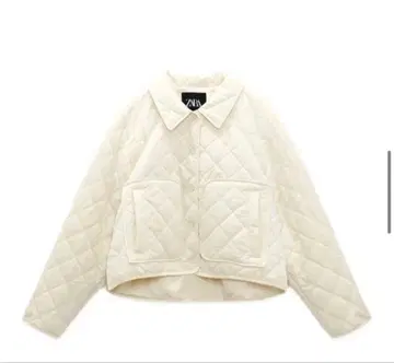 ZARA/퀼팅 자켓/아이보리