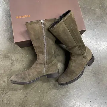 BUTTERO 브라운 스웨이드 롱 부츠