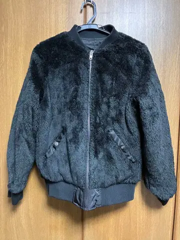 블랙 퍼 봄버 자켓 리버서블