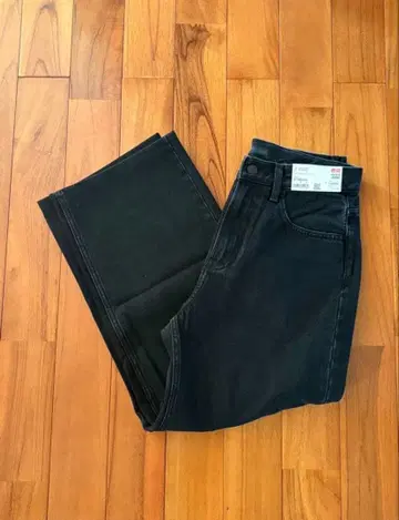 와이드 스트레이트 청바지 다크 그레이 27