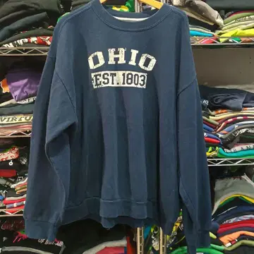 USA 구제 의류 OHIO 빅 로고 프린트 맨투맨