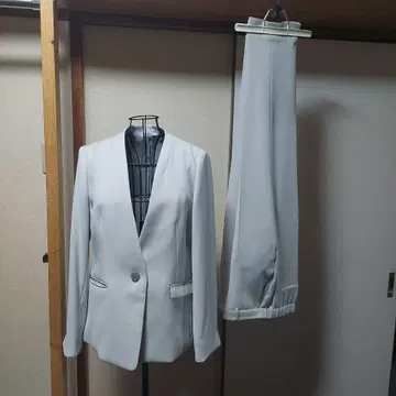 라이트 그레이 비즈니스 정장 수트 셋업 상하의