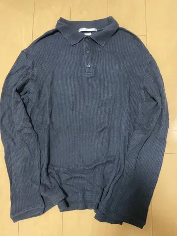 PERRY ELLIS 긴팔 피케 셔츠 L 블랙