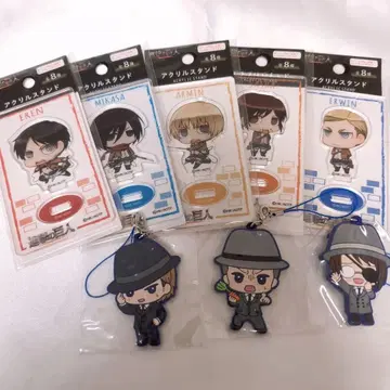 진격의 거인 세리아 100엔샵 아크릴 스탠드 러버 마스코트 묶음 판매