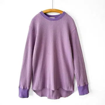 RCW 캐널진 써멀 롱 T셔츠 배색 디자인 퍼플