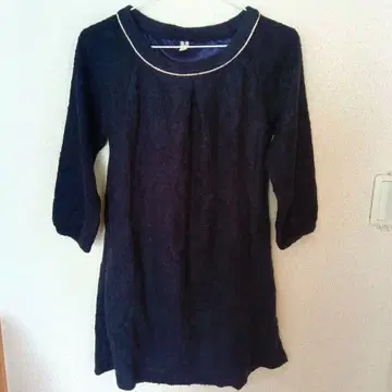 VIS  여성용 니트 원피스 튜닉 네이비 칠분 M 사이즈