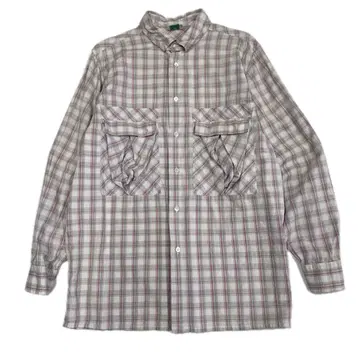 유로 빈티지 90s 이탈리아제 체크 무늬 셔츠 남성용 L 상당