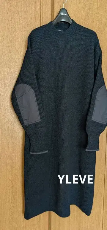 yleve 엘보 패치 니트 원피스