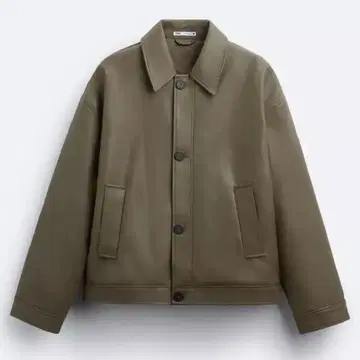 ZARA 자라 인조 가죽 스퀘어컷 핏 자켓 L