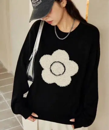 새상품급 MARY QUANT x PUBLUX/마리콴트 소라 자카드 니트