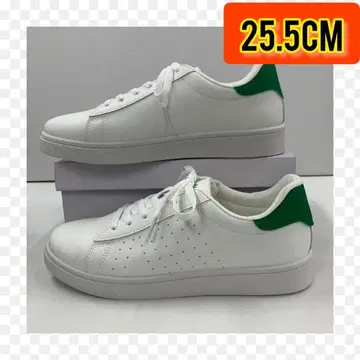 25.5cm 새상품 남성용 스니커즈 경량 인조 가죽 신발 화이트 그린