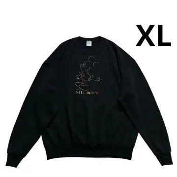 90s USA 미키마우스 맨투맨 XL 블랙  자수