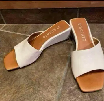 스타카토 화이트 웨지솔 샌들 S