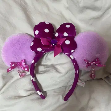단종품 디즈니 리조트 머리띠 귀찌 리본 보라색 미니