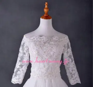 결혼식 꽃무늬 레이스 볼레로 오프숄더 7부 소매