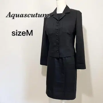 사이즈 M 아쿠아 스큐텀 스커트 자켓 앙상블 블랙 봄/여름