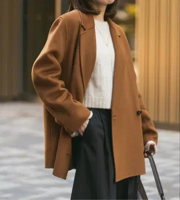 [택 포함 새상품] Super160s 체스터 미들 코트 36 카멜