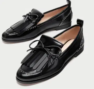 ZARA 프린지 펄 로퍼