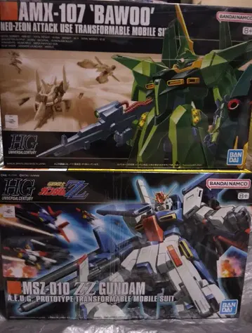 새상품 미조립 HG 바우 양산형 & HG 더블 제타 건담 건담 ZZ