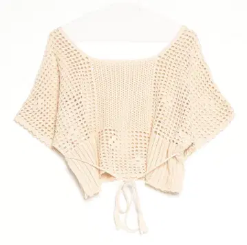 빔즈 보이 BEAMSBOY 숏 스퀘어 넥 베스트 크로 셰 뜨개질