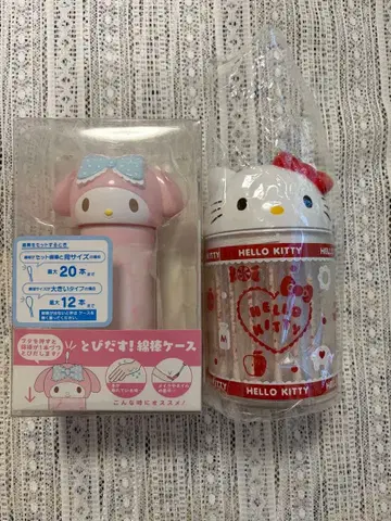 미사용 새상품 키티 면봉 BOX & 마이멜로디 면봉 BOX 케이스