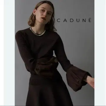CADUNE 벌룬 슬리브 니트 브라운 38 [새상품급] 콜라보 상품
