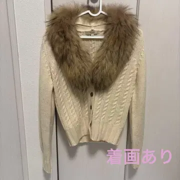 MICHAEL KORS 마이클코어스 케이블 니트 스웨터 퍼 포함 y2k