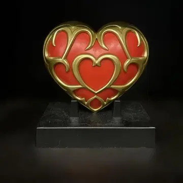 하트형 LED 라이트 빨간색과 금색 장식