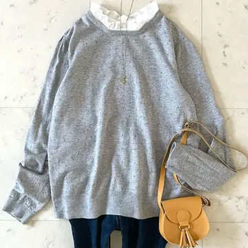 정가 22,000엔*매킨토시 철학 프릴 옷깃 아이렛 니트 38