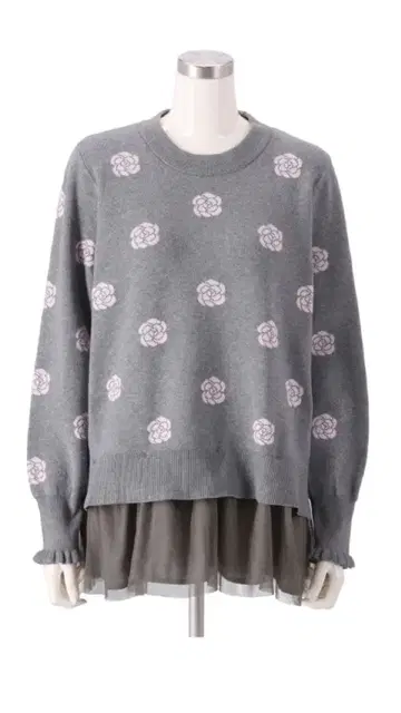 &love 프릴이 탈부착 가능한 두근거림 Happy 니트 풀오버