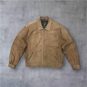 90'S J.CREW 구택 가죽 드리즐러 자켓 브라운