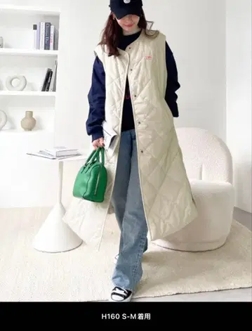 택 포함 새상품 JAVA 자바 콜라보 클래식 엘프 퀼팅 롱 베스트