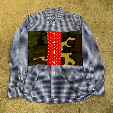 SOPHNET. 카모 도트 무늬 절개 셔츠