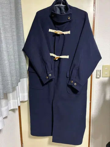 네이비 더플 코트 울