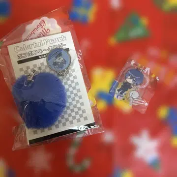 컬러풀 피치 폼폼 키링 & 참 나오키리