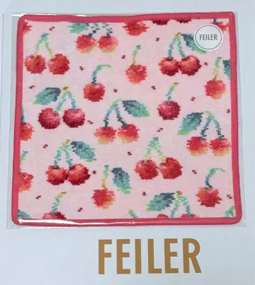 FEILER 페이러 체리 도트 손수건 페일 핑크 x 핑크 WEB 한정판