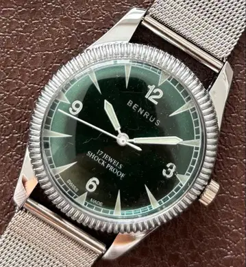 빈티지 남성용 손목시계 BENRUS 수동 와인딩 손목시계