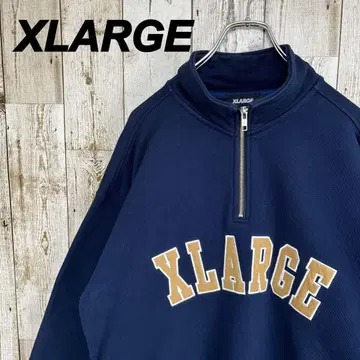 a635 [ 즉시 품절 모델 ] 엑스라지 자수 로고 하프 지퍼 맨투맨