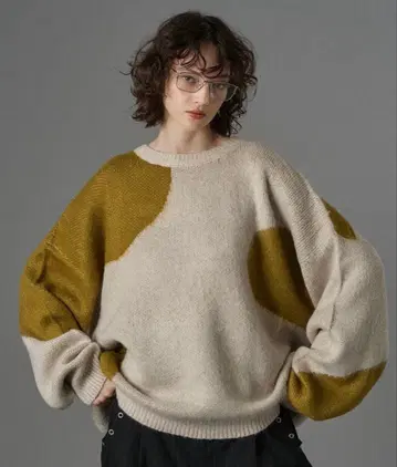 모듬 볼륨 믹스 샤기 니트