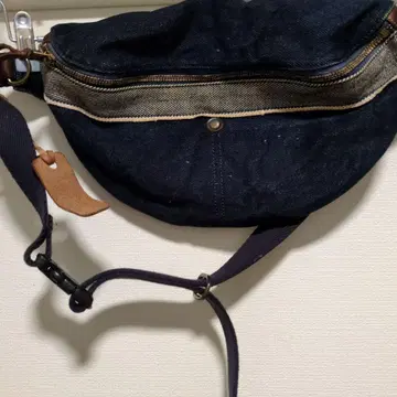 데님 바디백 다크 블루