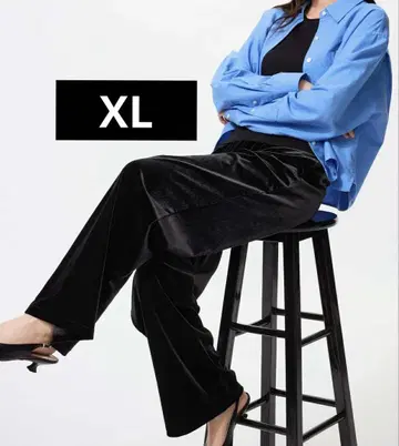 새상품 택포함 유니클로 소프트 벨로아 이지 팬츠 XL 블랙