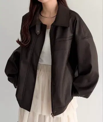 2way 칼라 PU 가죽 자켓