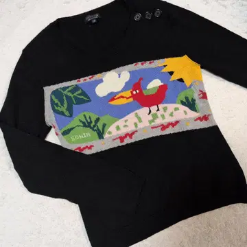 SONIA 컬러풀 새털 100 니트 스웨터 38