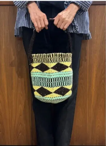 RECTANGLE 렉타 사이잘 바스켓 초코 민트