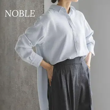 NOBLE 노블 시즌 컬러 플레인 셔츠 색스 블루