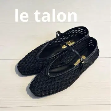 [ 가격 인하 ] le talon 메쉬 플랫슈즈 블랙
