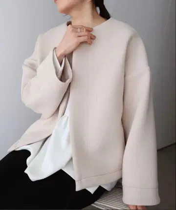 evernavy 종이상자 숏 자켓 아이보리 M