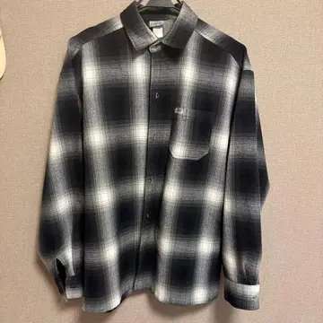 CalTop 칼탑 긴팔 플란넬 셔츠 M 블랙/화이트