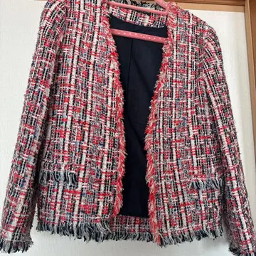 MACPHEE 노카라 자켓 트위드